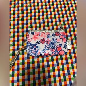 New Lilly Pulitzer Floral Coin Purse with Keychain